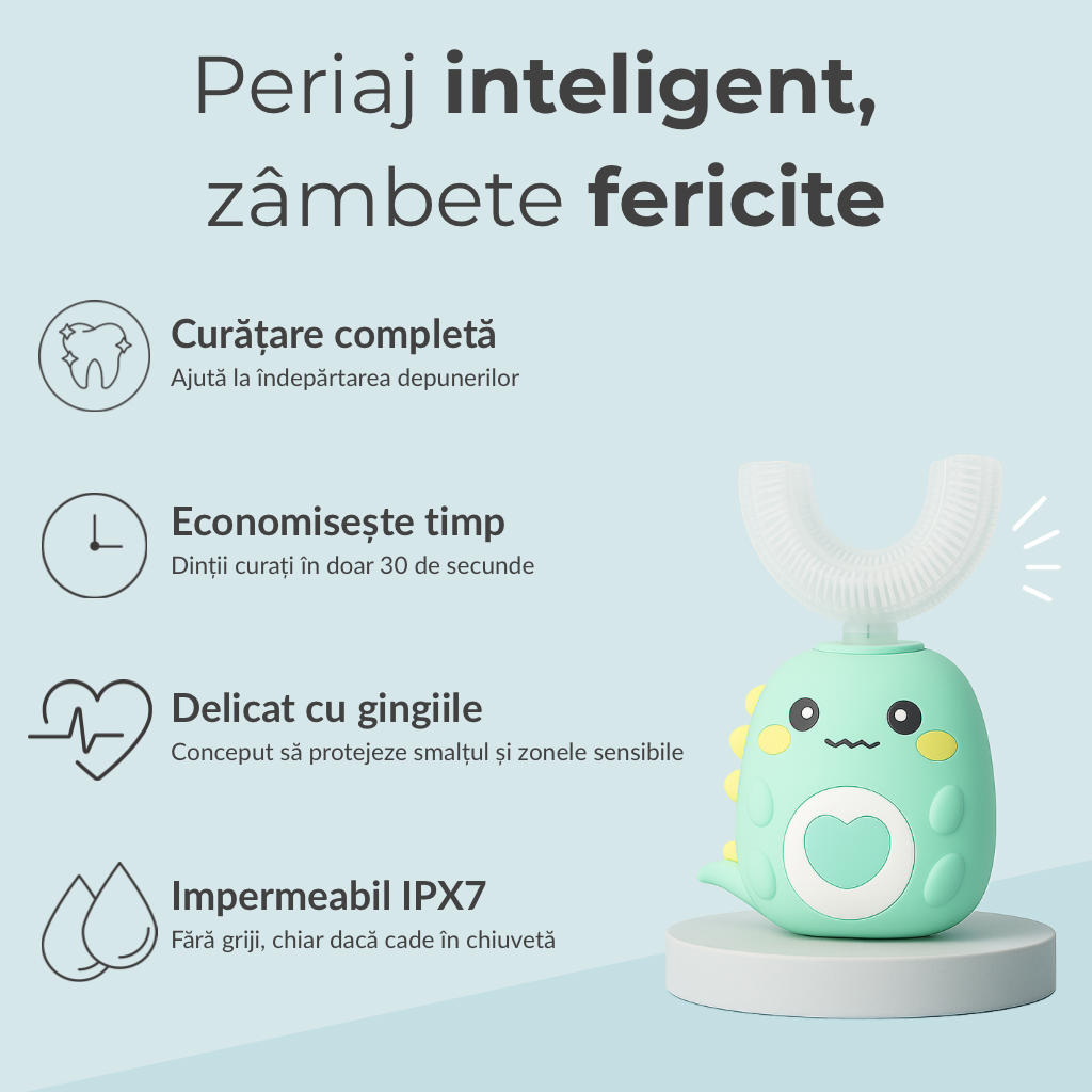 MiniLux Dentara - Periuța electrică delicată pentru copii